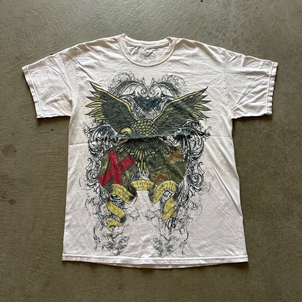 Vintage Y2K‎ Take That Shirt Size Large White Eagle AOP Script